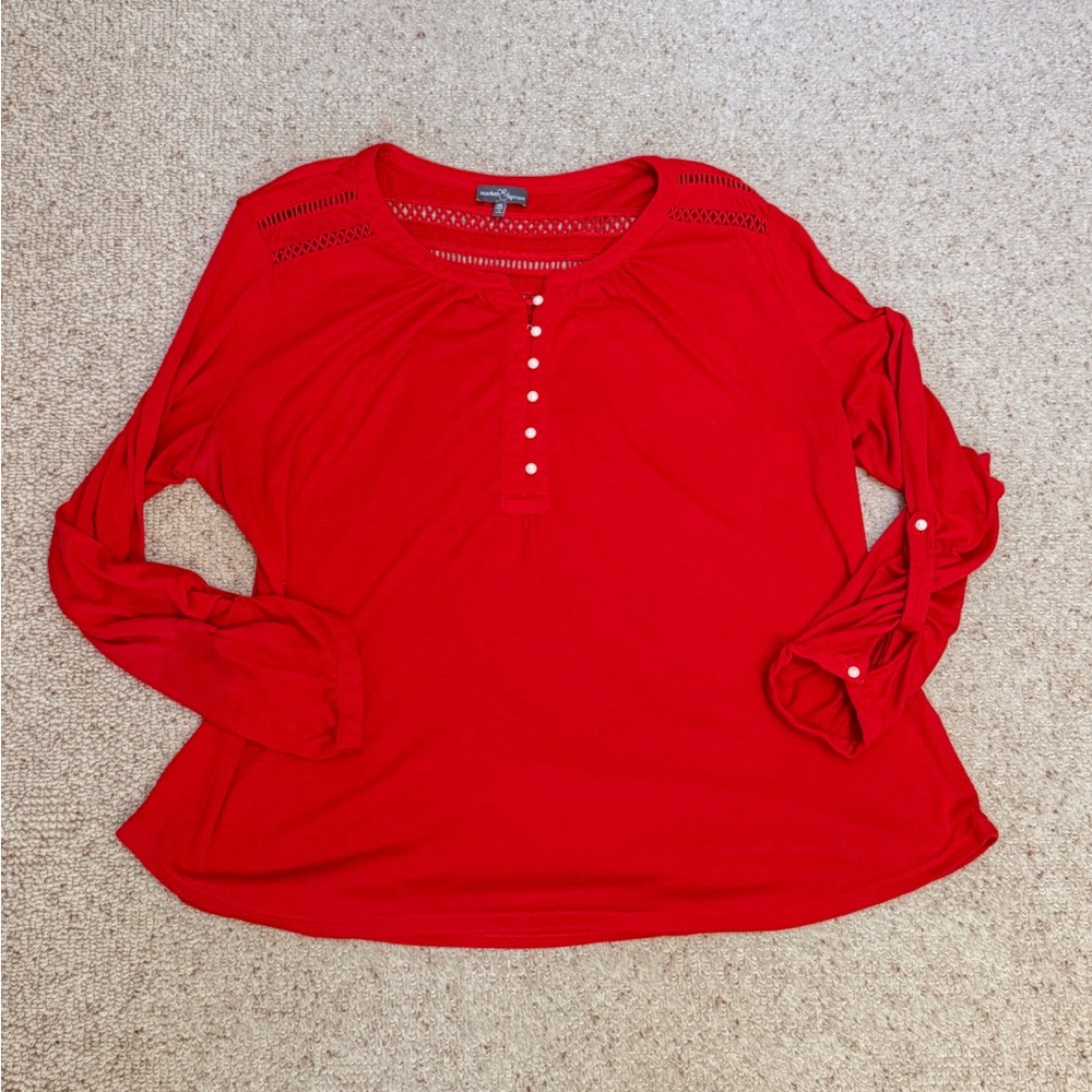 Market & Spruce Stitch Fix Red long sleeve top